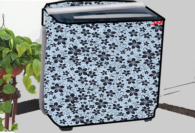 JM Homefurnishings Semi-Automatic Washing Machine  Cover(Width: 83 cm, Blue, Black)