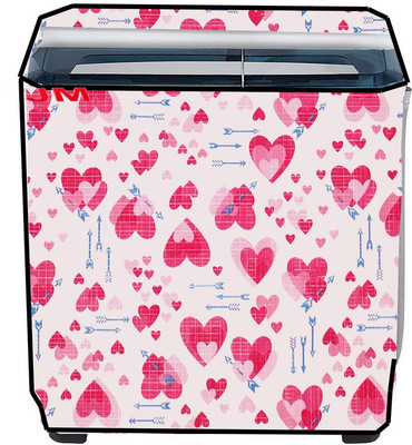 Delideal Semi-Automatic Washing Machine  Cover(Width: 83 cm, Red, White)