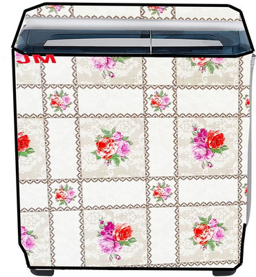 JM Homefurnishings Semi-Automatic Washing Machine  Cover(Width: 83 cm, Red, Green)