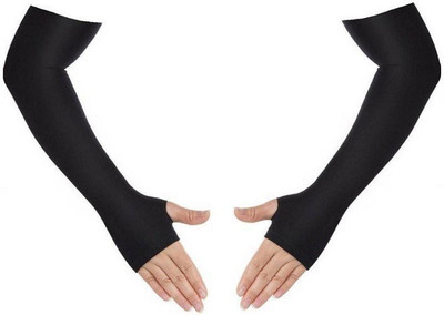 Apastra Nylon Arm Sleeve For Men & Women(Free, Black)