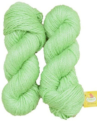 JEFFY Vardhman RABIT Excel Wool Hank Knitting Wool/Art Craft Yarn, Apple Green 400g