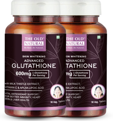 The Old Natural Advance Glutathione with Vitamin C & E, Biotin Tablets(Pack of 2, 60 Tablets)