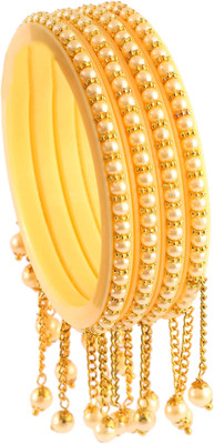 CHURA KING Plastic Pearl Bangle Set(Pack of 2)