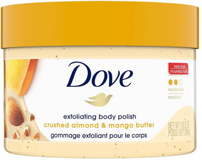 DOVE Exfoliating Body Polish Scrub for Dry Skin, Naturally Derived Ingredients (298 g)