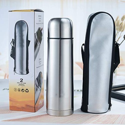 Modinity Green Kivvi Stainless Steel Vacuum Insulated Thermos Bullet Flask bottle 500 ML 500 ml Bottle(Pack of 1, Silver, Steel)