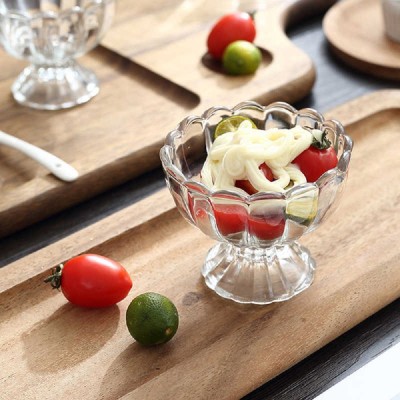 IVAR Glass Dessert Bowl Glass Ice Cream Bowl Set of 6,120ml(Pack of 6, White)