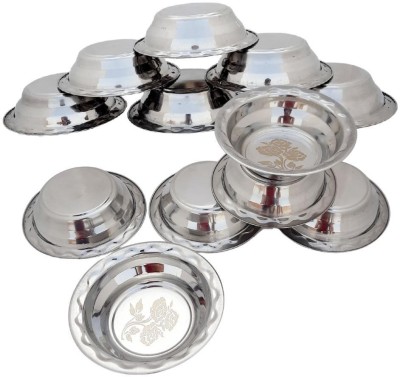 FarQue Stainless Steel Serving Bowl(Pack of 12, Steel)