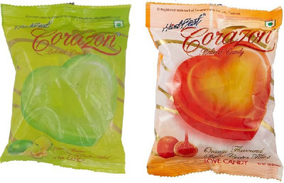 HART BEAT Green Apple&Orange Corazon Center Filled 150g (Pack of 2) Orange Candy(2 x 175 g)