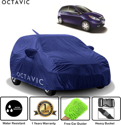 octavic Car Cover For Tata Vista Tech (With Mirror Pockets)(Blue)