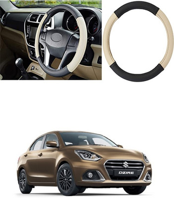 Etradezone Hand Stiched Steering Cover For Maruti Swift Dzire(Black, Beige, Leatherite)