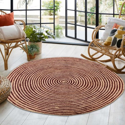 MRIC Brown Jute Carpet(3 cm,  X 3 cm, Circle)
