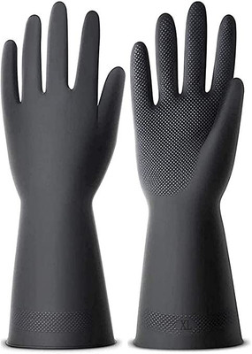 Garbnoire Reusable Household Rubber Hand Gloves, Cleaning Glove, Gardening Home(Pair of 3) Wet and Dry Glove Set(Extra Large Pack of 3)