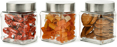Machak Glass Cereal Dispenser  - 325 ml(Pack of 3, Clear)