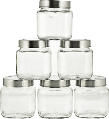 Machak Glass Cereal Dispenser  - 500 ml(Pack of 6, Clear)