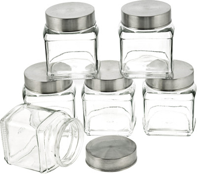 Machak Glass Cereal Dispenser  - 325 ml(Pack of 6, Clear)