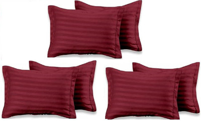 Avtex Cotton Pillows Cover(Pack of 6, 45 cm*70 cm, Maroon)