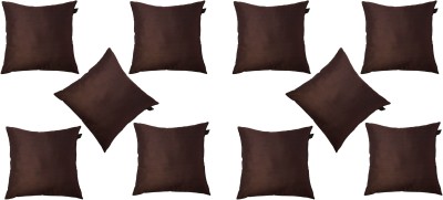 Lushomes Solid Cushions Cover(Pack of 10, 30 cm*30 cm, Brown)