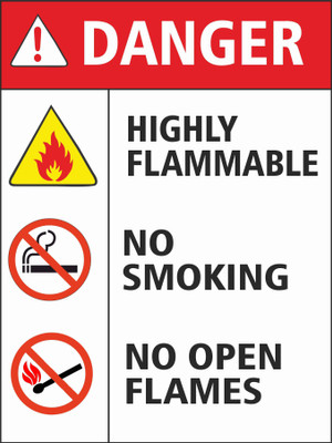 CREATIVE ADVERTISERS DANGER FLAMMABLE Emergency Sign