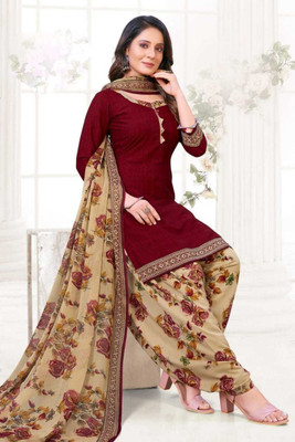 SIMPLYETHNIC Crepe Printed Salwar Suit Material