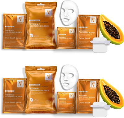 Nutriglow Advanced Organics Vitamin C Lightening Bleach for Skin Whitening & Tan Removal, Each 20g, Set of 2(40 g)