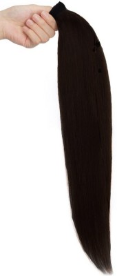 MoonEyes Long Straight Wrap Around Ponytail Synthetic Extension for Women Natural Black 24 inch (Pack Of 1)  Extension Hair Extension