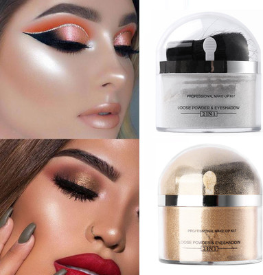 GABBU GOLD & SILVER GLITTER SHIMMER FINISH MULTI USE LOOSE HIGHLIGHTER POWDER(GOLD, SILVER)