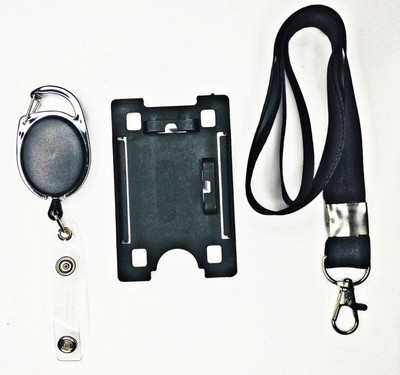 AKAN Plastic ID Badge Holder, ID Badge Reel, Lanyard(Pack of 1)