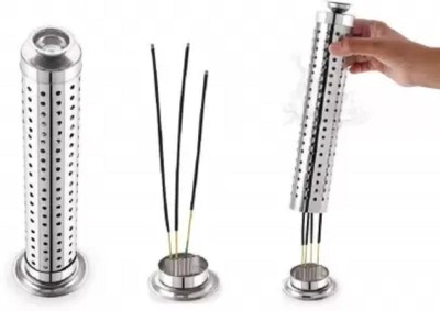 BIZOLO Dhoop Deep Agarbatti Stand Steel Incense Holder (Pack of 3 Pcs) Steel Incense Holder(Silver)