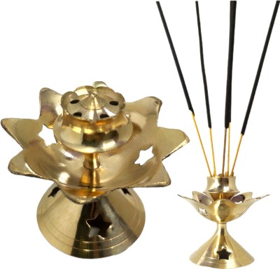 Divine Bazaar Brass Agarbatti Stand, Brass Incense Stick Holder, pooja items agarbatti stand Brass Incense Holder(Gold)