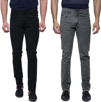 RIVEX Tapered Fit Men Black, Grey Jeans(Pack of 2)