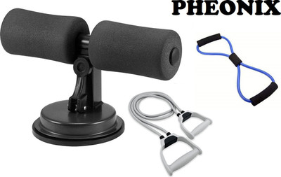 Pheonix Combo Of Sit Up Bar With Double Toning Tube And Resistance Tube Fitness Accessory Kit Kit