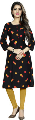 Saarah Women Printed A-line Kurta(Red, Black, Yellow)