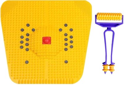 ACi Acupressure m Foot Mat For Stress And Pain Relief + Acupressure latest advance Mini Roller Massager(Yellow)