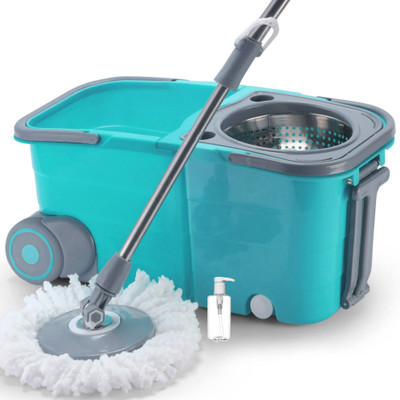 V-MOP Premium Double Twin Bucket Wheel Mop Sets (( 6 Months Warranty on Rod Set ))U1 Wet & Dry Mop(Multicolor)