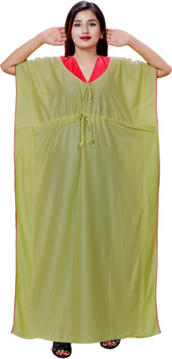 NACNO Women Nighty(Green)
