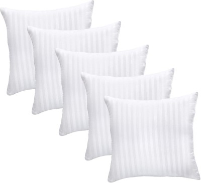 Urban Arts Polyester Fibre Stripes Cushion Pack of 5(White)