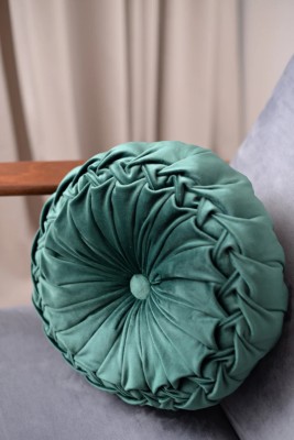 P. L. ENTERPRISE Microfibre Floral Cushion Pack of 1(Emerald Green)