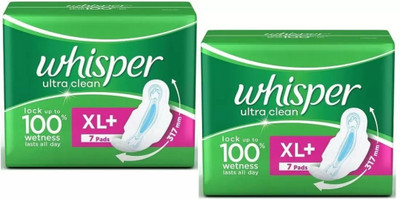 Whisper Ultra Clean XL Plus ( 7+7 pads ) Sanitary Sanitary Pad (Pack of 14)