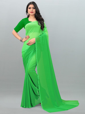 kashvi sarees Color Block Bollywood Georgette Saree(Green)