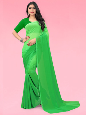 kashvi sarees Color Block Bollywood Georgette Saree(Green)