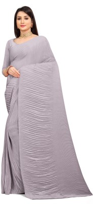 PMSHK Embellished Bollywood Silk Blend Saree(Grey)