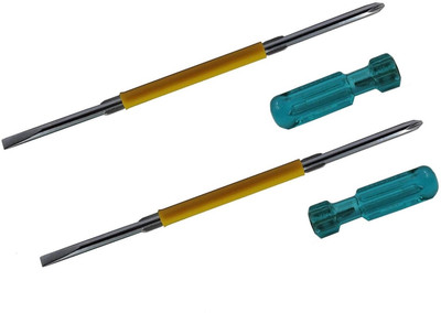 wroughton Pack of 2 Long Handle Double Ended Magnetic Screwdriver PH 2 and Slotted -6 MM Long Handle Screwdriver(Pack of 2)