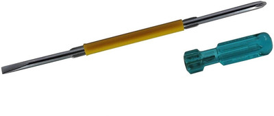 wroughton Long Handle Heavy Duty Double Ended Magnetic Screwdriver PH 2 and Slotted -6 MM Long Handle Screwdriver(Pack of 1)