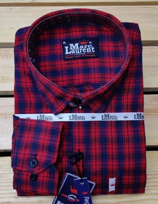 Marc Laurent Men Checkered Casual Red, Blue Shirt