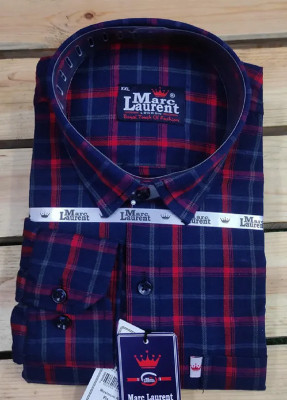 Marc Laurent Men Checkered Casual Blue, Red Shirt