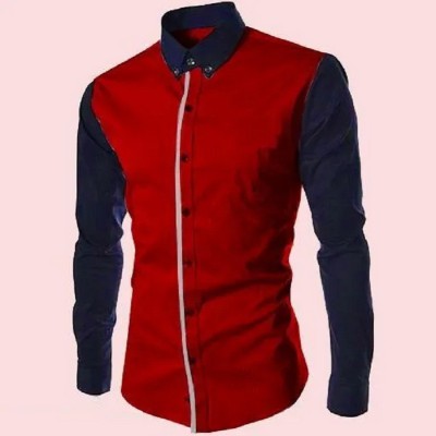 Mitu Enterprise Men Color Block Casual Red, Blue Shirt