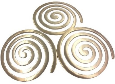 Shubh Sanket Vastu Brass Round Helix for North-West, Vaastu Dosh Nivaran- (4 Inch, Pack of 3) Decorative Showpiece  -  10.16 cm(Brass, Gold)