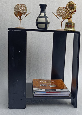 OnlineCraft Engineered Wood Bedside Table(Finish Color - black, Pre-assembled)