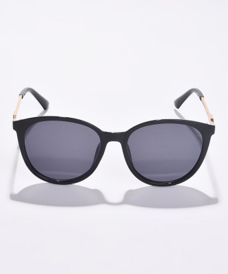 Haute Sauce Oval Sunglasses(For Men & Women, Black)