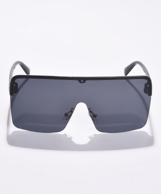 Haute Sauce Shield Sunglasses(For Men & Women, Black)